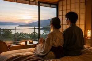 源泉かけ流しのカップルにおすすめの宿はどこですか？